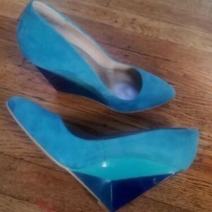 Rachael blue suede shoes